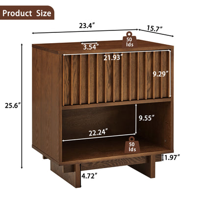 Nightstand With Hidden Charging Station USB Ports & Outlet Hole