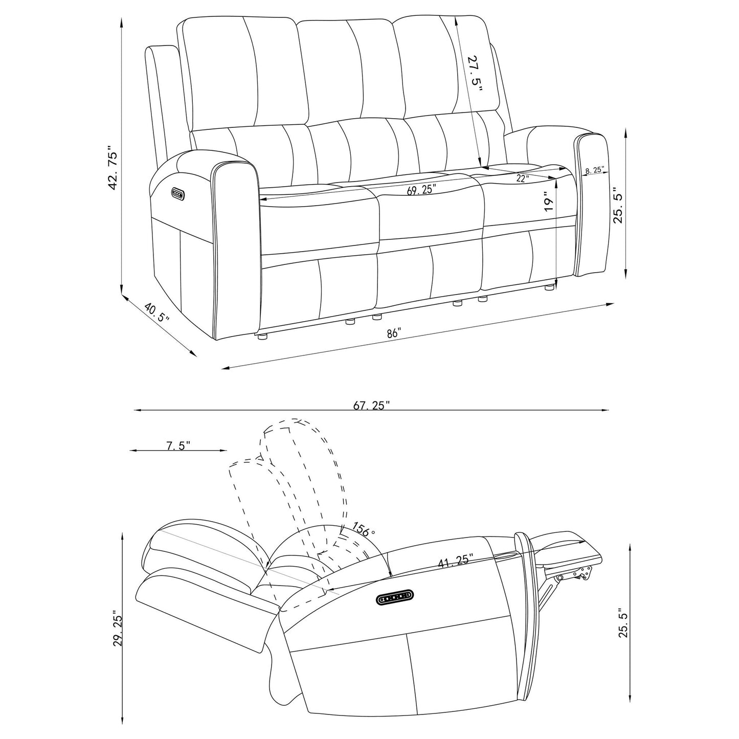 Boyce - Triple Power Reclining Sofa Set With Independent Headrest