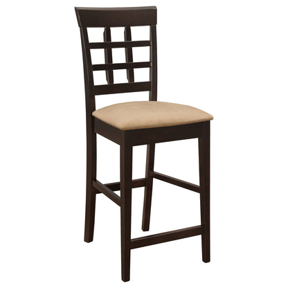Upholstered Counter Height Stools (Set of 2) - Brown / Beige