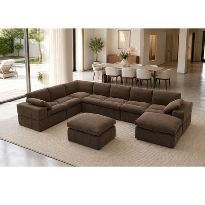 Sectional, Large Arms, Toss Pillows Included