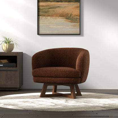 Swivel Accent Chair With Sculptural Base