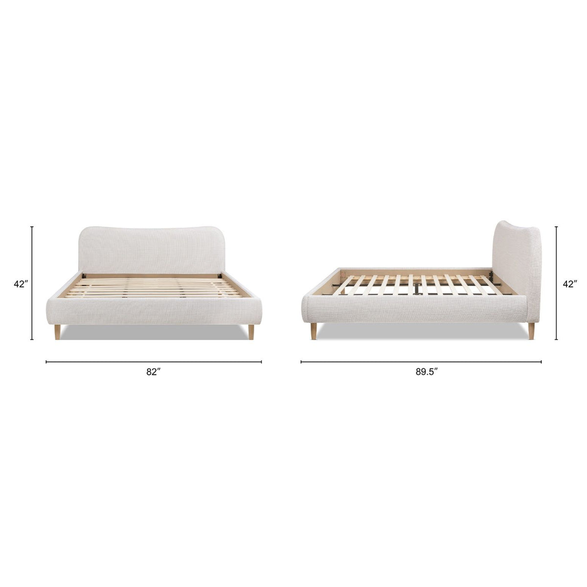 Roman - Curved Headboard Upholstered Platform Bed