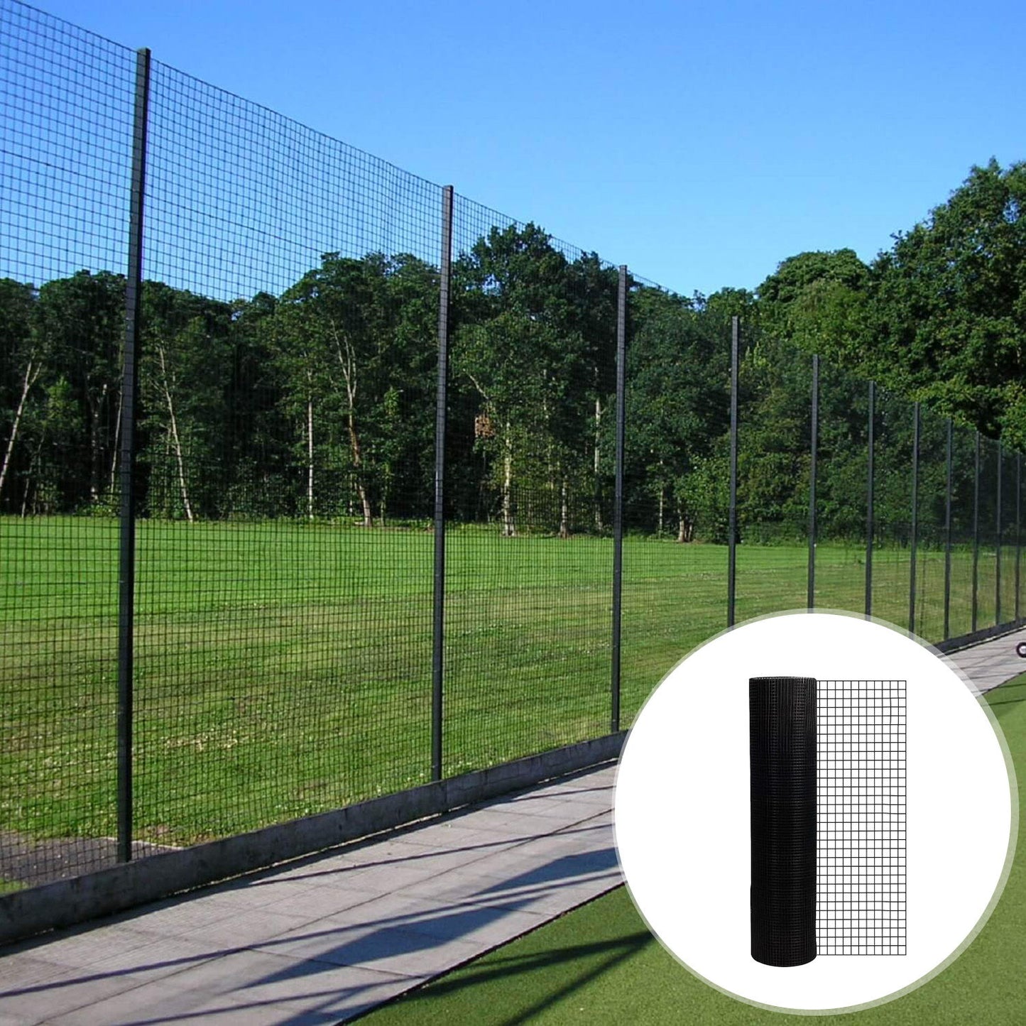 Vinyl Coated Hardware Cloth, 21 Gauge, Galvanized Steel, For Poultry Netting And Chicken Coop - Black
