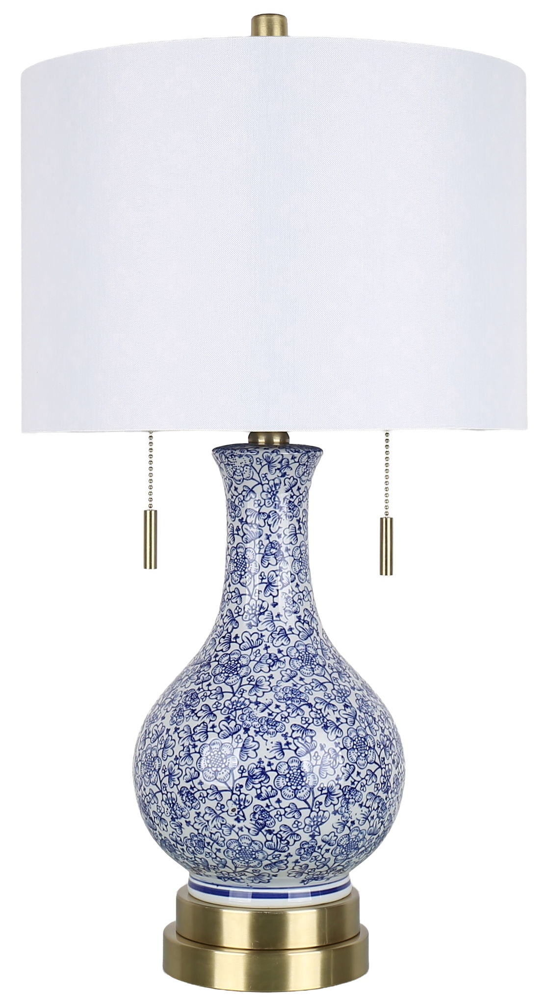 Cobalt Garden - 25 X 14 - Ceramic Table Lamp (Set of 2) - Cobalt Blue Floral Chinoiserie