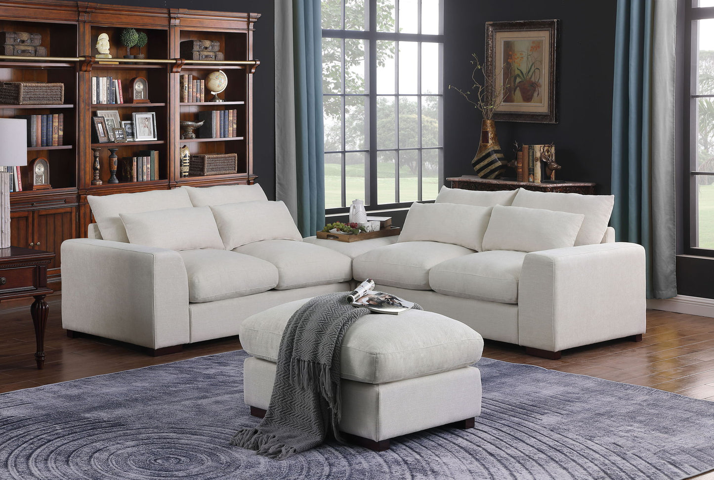 Tatman - Sectional With 2 Ottomans