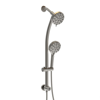 Multi Function Dual Shower Head System With 4.7" Rain Showerhead, 8 Function Hand Shower, Adjustable Slide Bar