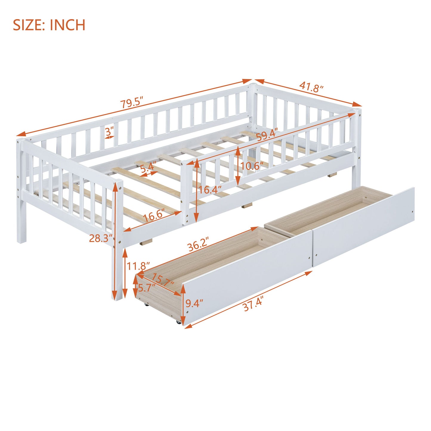 Multi Functional Wooden Daybed Bed