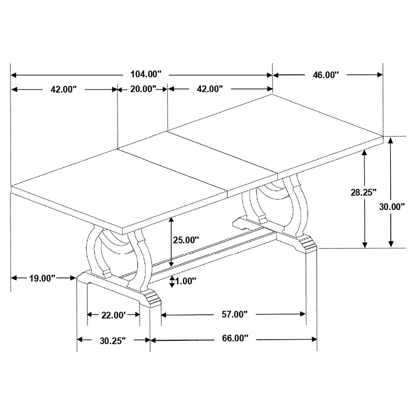 Fremont - Trestle Rectangular Dining Table With Removable Leaf