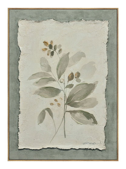 Muted Herb Study - 20" x 28" Framed Wall Art - Green