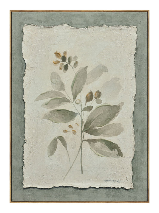 Muted Herb Study - 20" x 28" Framed Wall Art - Green