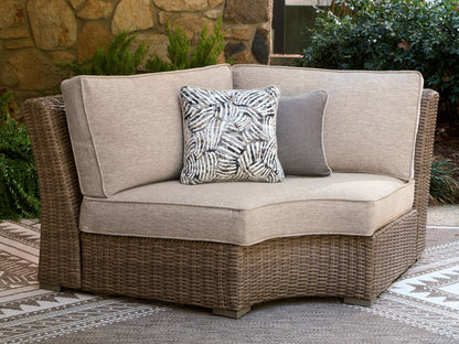 Laguna Heights - Curved Corner Chair With Cushion - Beige