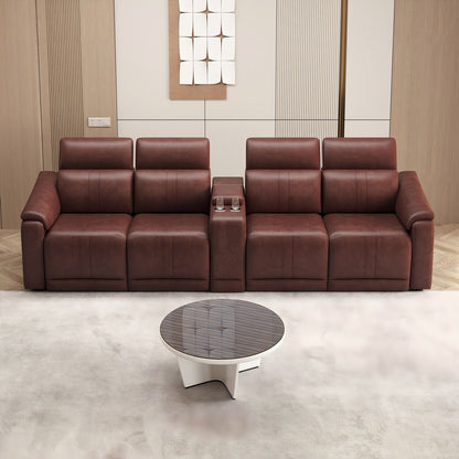 Modular Sofa With Recliners And Cup Holders Sectional Set