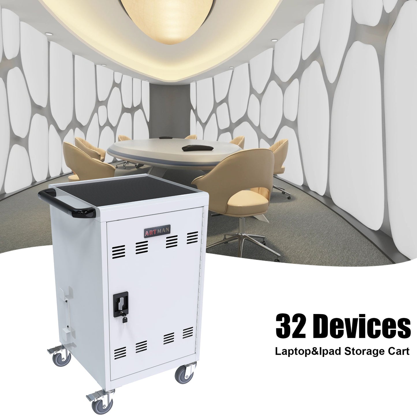 Mobile Charging Cart Station For book, Tablet And Laptop Computer With Power Strip Included