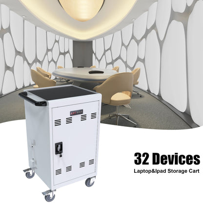 Mobile Charging Cart Station For book, Tablet And Laptop Computer With Power Strip Included