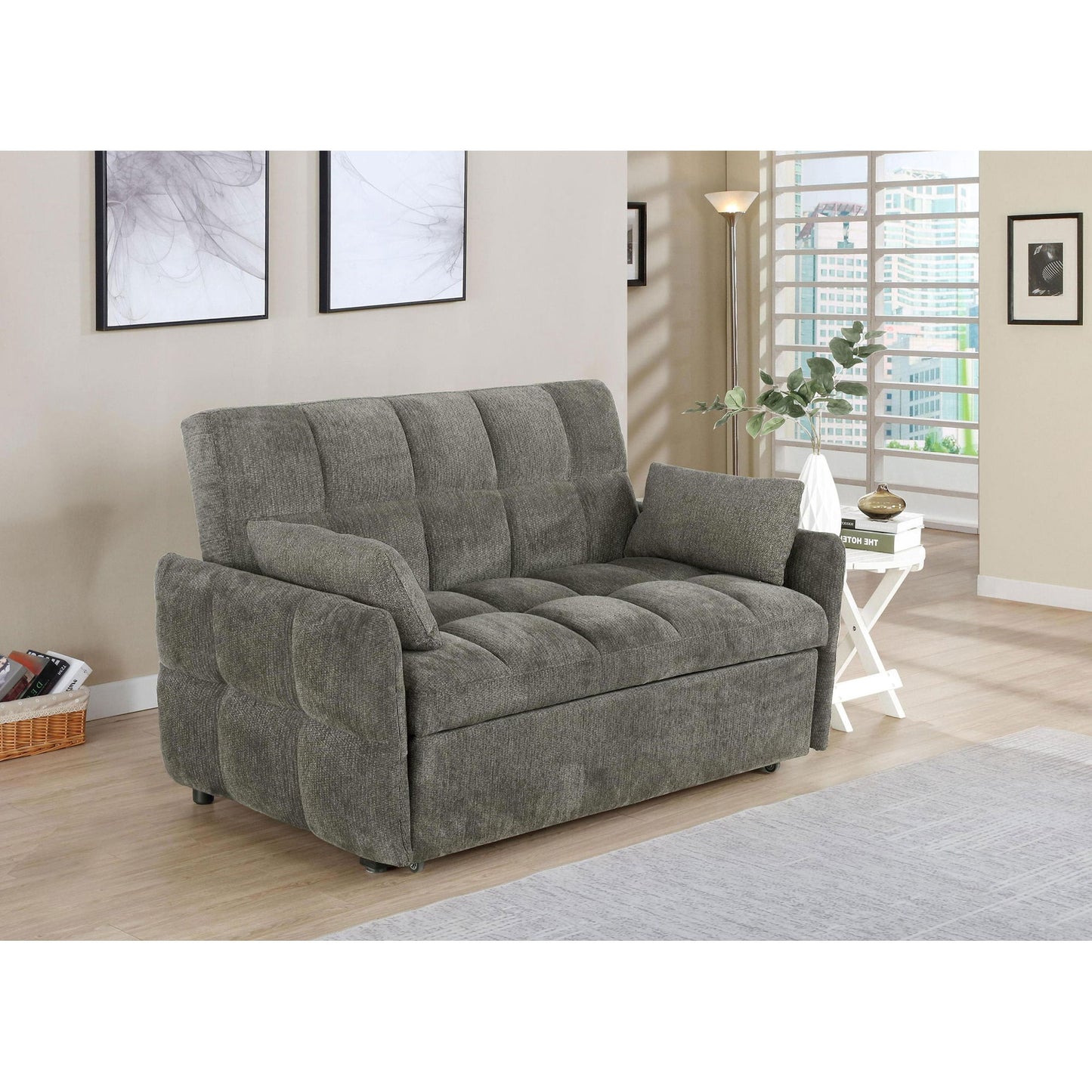 Alvara - Tufted Cushion Pull Out Sleeper Sofa Bed