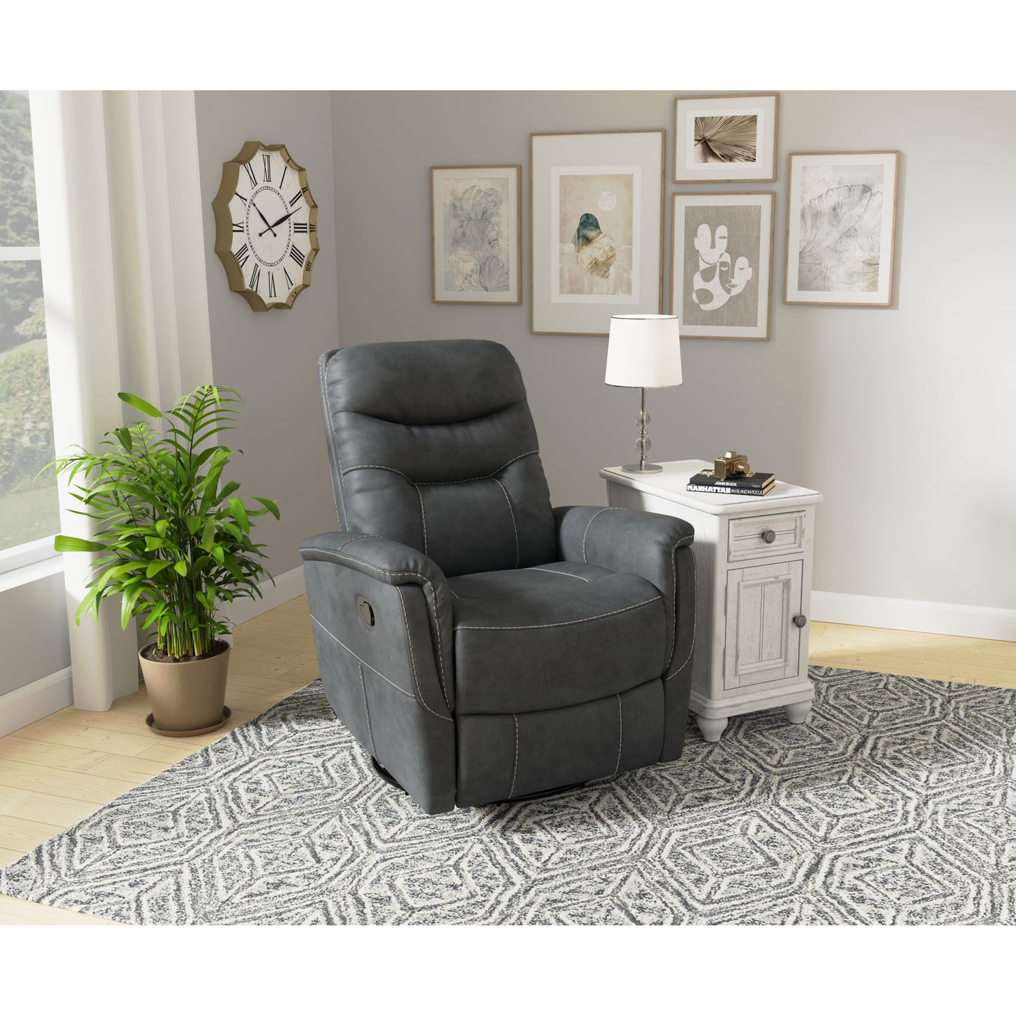 Ergonomic Shape Swivel Gliding Recliner