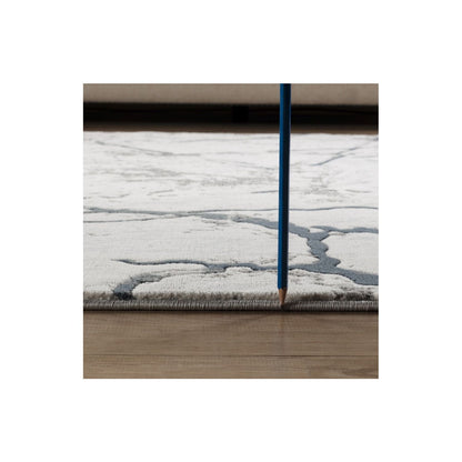 Geometrix - 7'10" X 10'6" Area Rug, Geometric 3D Effect - Ivory / Gray