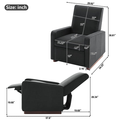 Manual Recliner Chair, 2 Position With 160° Adjustable Backrest For Living Room
