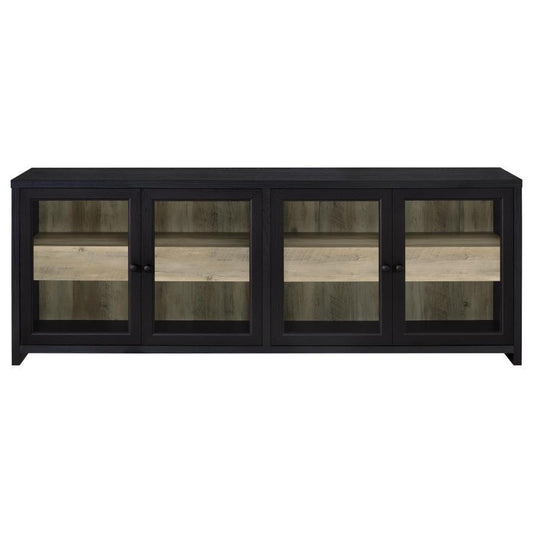 Denison - 79" 4-Door TV Stand Media Console - Black