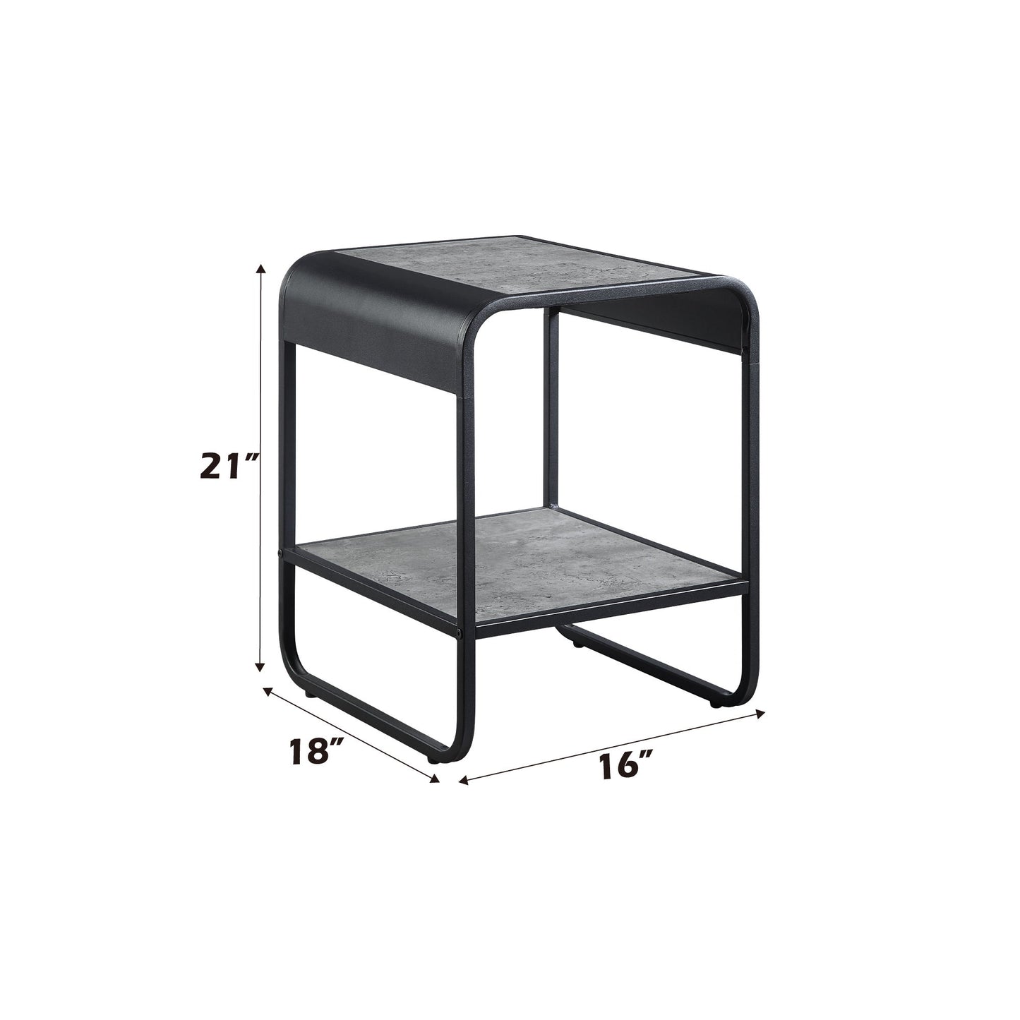 Raziela - End Table With Storage - Black / Gray