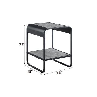 Raziela - End Table With Storage - Black / Gray