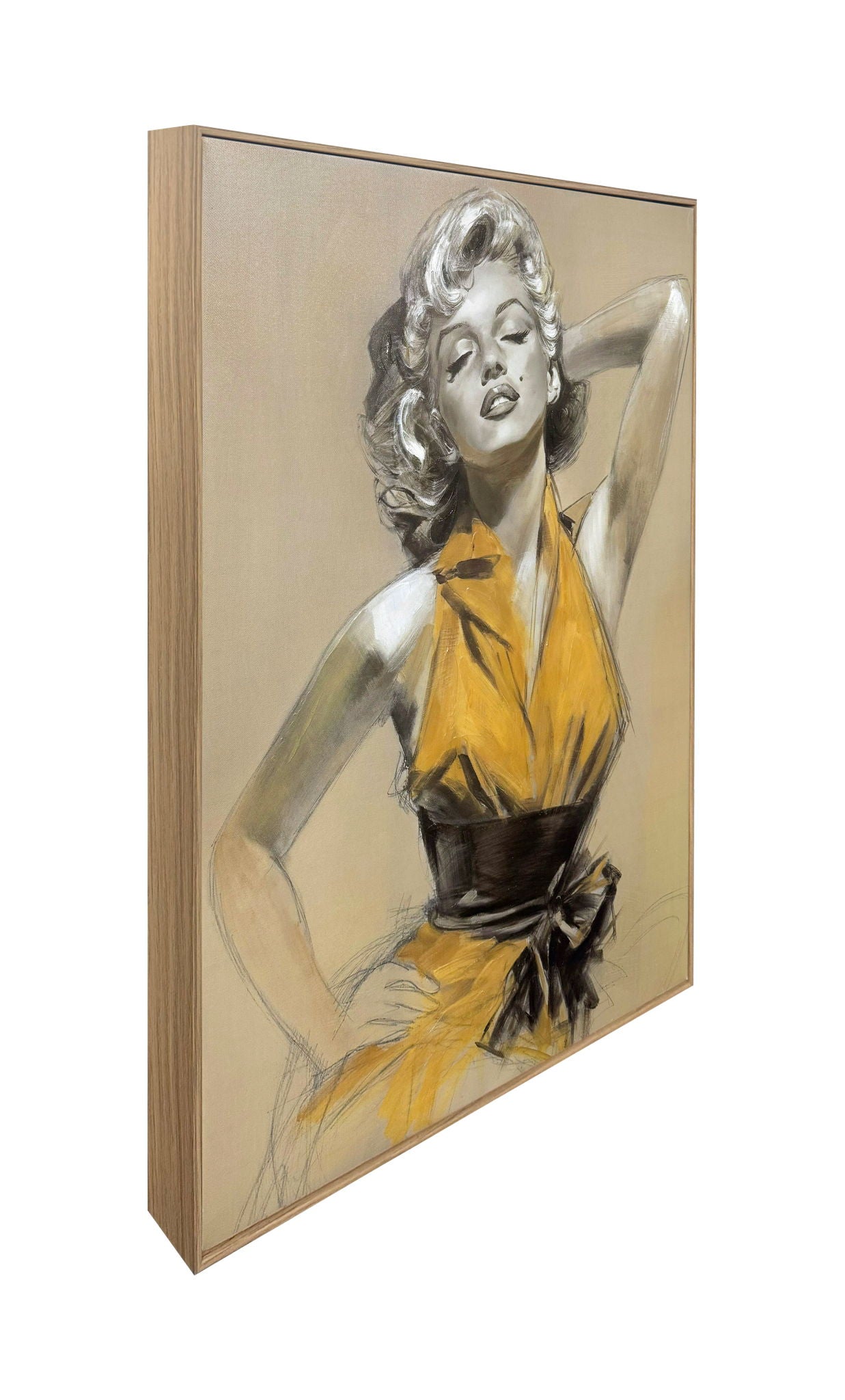 Golden Muse II Hand-Embellished Canvas In Frame - Gold / Beige