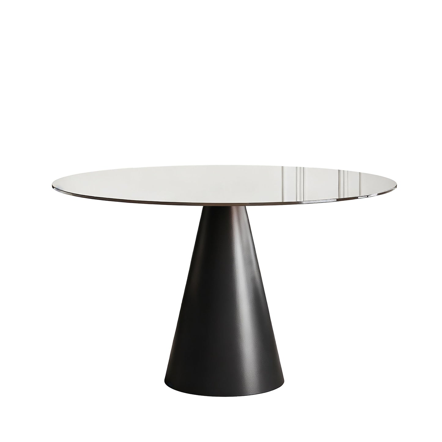 Round Dining Table - Black / Brown - Glass