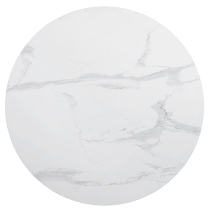 Round Dining Table With Pedestal Base - White