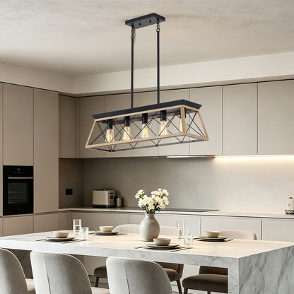 Chandelier Pendant Light For Dining Room Kitchen, 5 Light Fixture With Adjustable Height