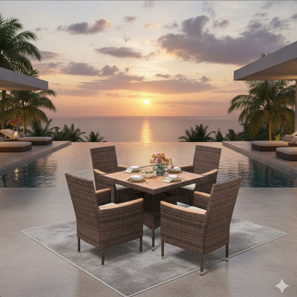 4 Piece All-Weather Patio Dining Chair Set