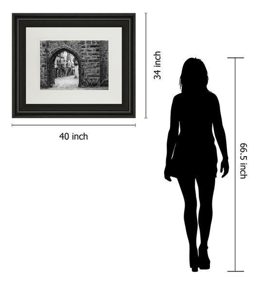 Bicycle Of Riquewihr By Monte Nagler - Framed Print Wall Art - Dark Gray