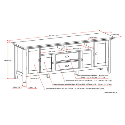Redmond - TV Media Stand - Hickory Brown