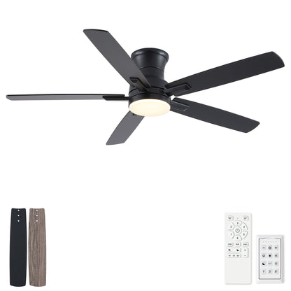Mordern Flush Mount Ceiling Fan With Light And Remote Control