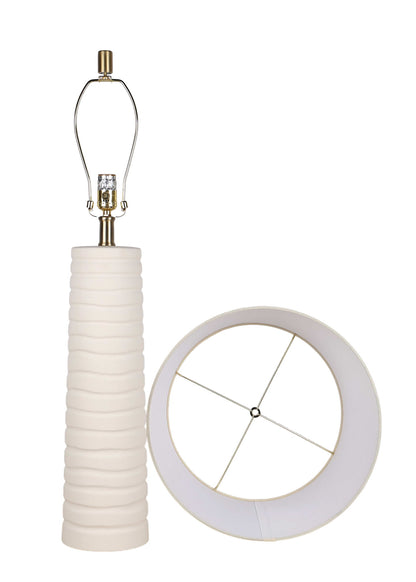 "Calming Flow" Ceramic Table Lamp (Set of 2) - Textured White