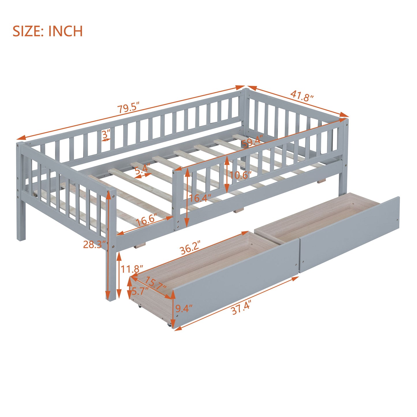 Multi Functional Wooden Daybed Bed