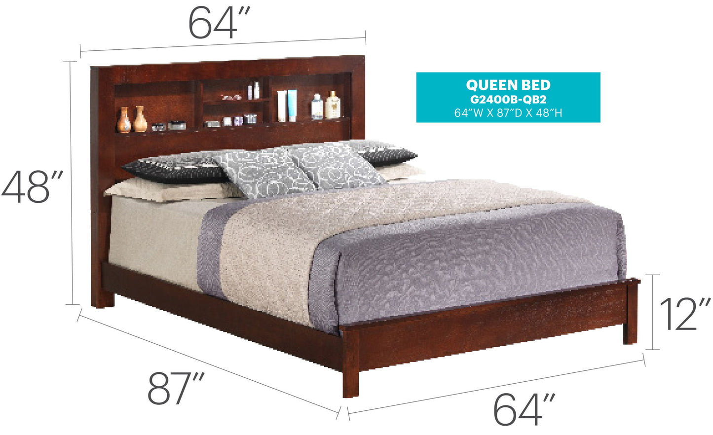 Bed With Transitional Design Stylish