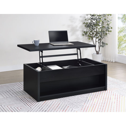 Canyon - Lift Top Table With Dual Drawers Storage Solution - Black