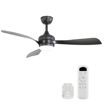 Ceiling Fan With 3 Blades, Remote Control, Reversible DC Motor, Noiseless Operation, 3 Downrods