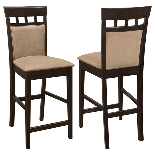 Upholstered Counter Height Stools (Set of 2) - Beige / Brown