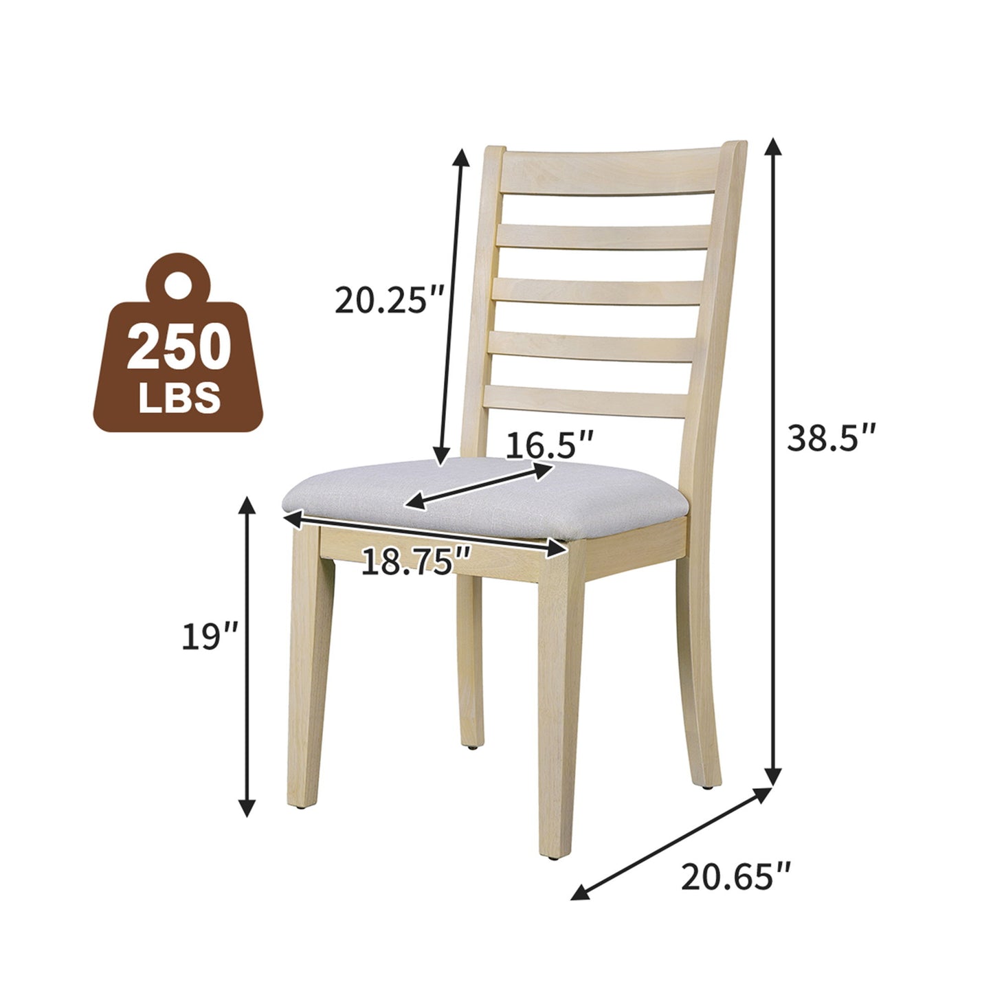 Upholstered Armless Chairs With High Ladder Back