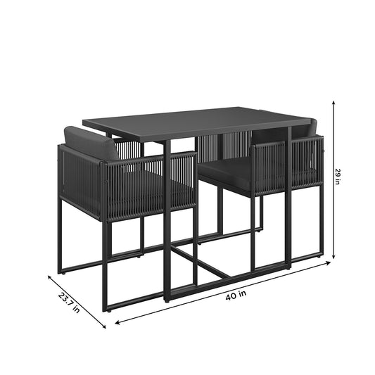 3 Piece Nesting Outdoor Bistro Set - Dark Gray