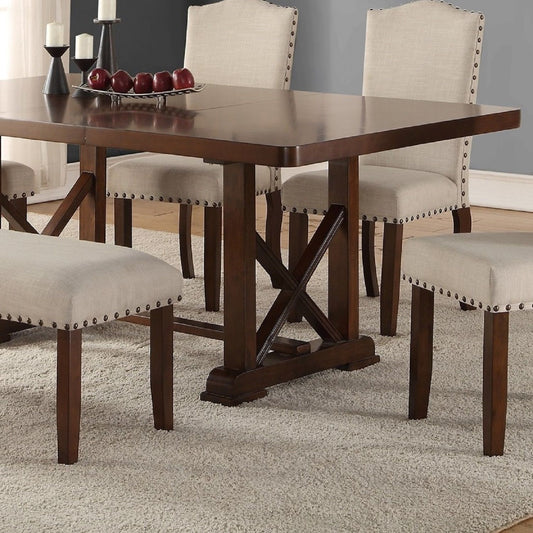 Dining Table With Leaf And Unique X Design Base - Cherry