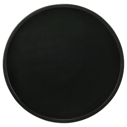 Stain Pedestal Accent Round Table With Lipped Top - Black