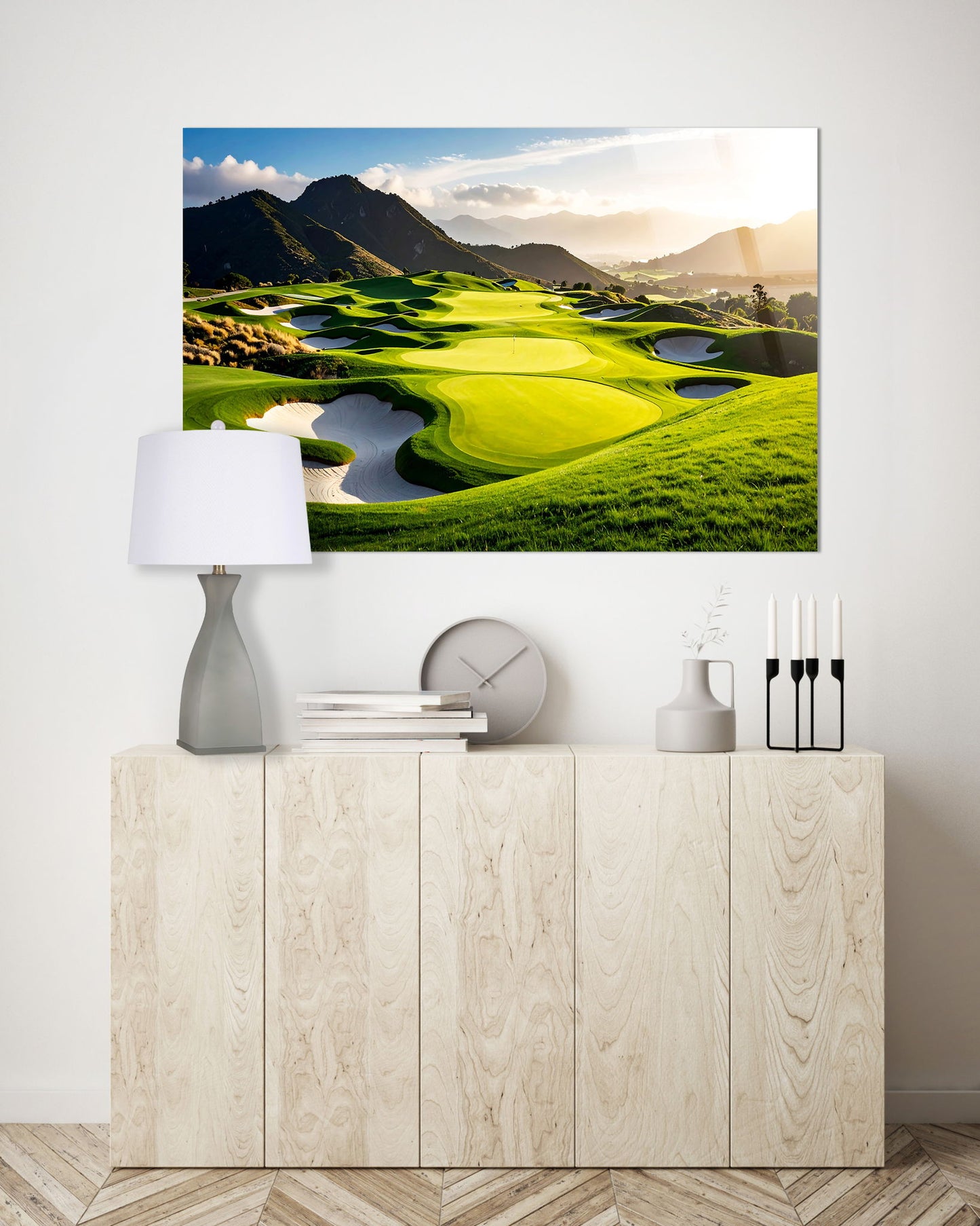 Sunlit Fairway Tempered Glass - Green / White