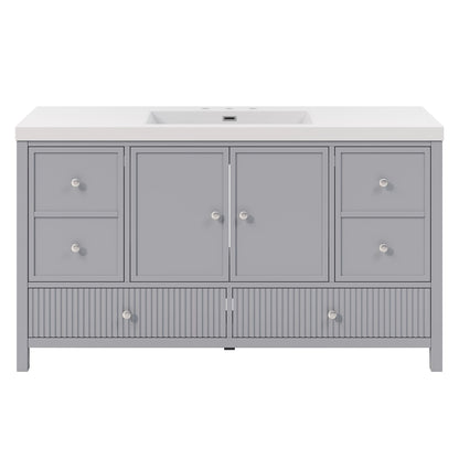 Bathroom Vanity With Separate Sink, Soft Close Doors And 4 Drawers