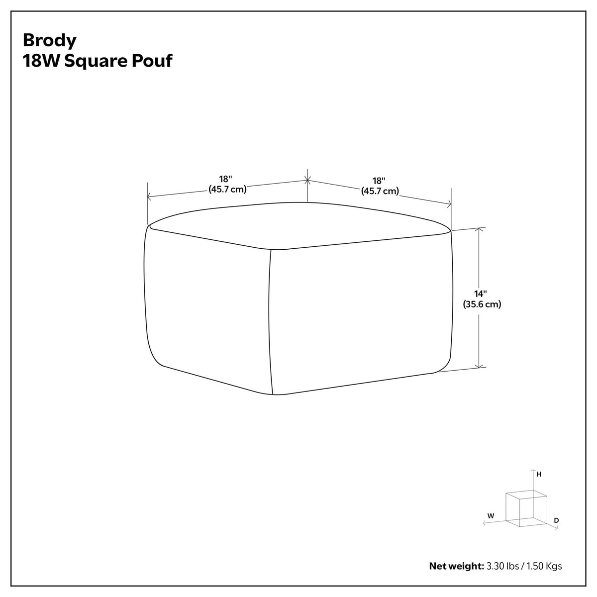 Brody - Versatile Square Pouf