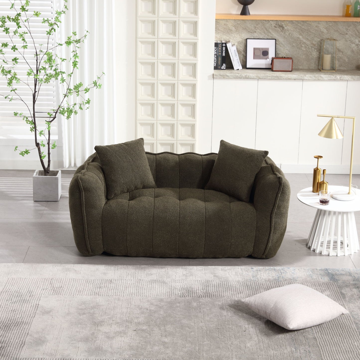 Cozy Beanbag Chair With High Resilience Foam Core For 2