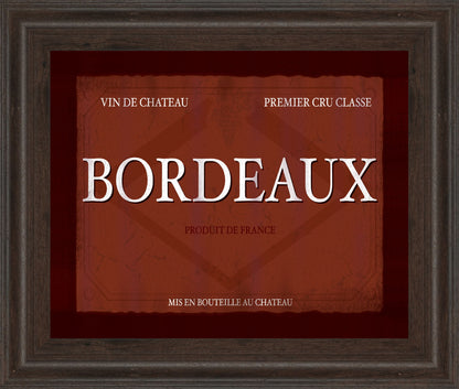 Bordeaux By Paola Viveiros - Framed Print Wall Art - Dark Red