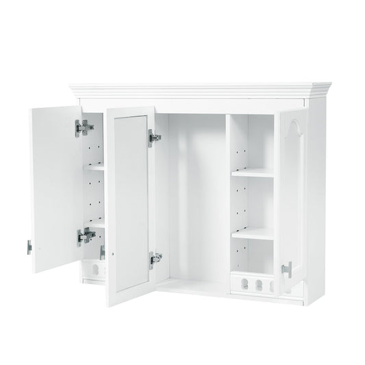 Wall Mount Mirror Cabinet With Adjustable Shelves, Soft Closing Hinges