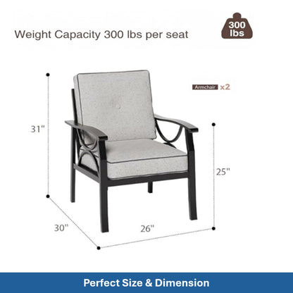 Patio Furniture Set & Coffee Table And Cushions For Backyard